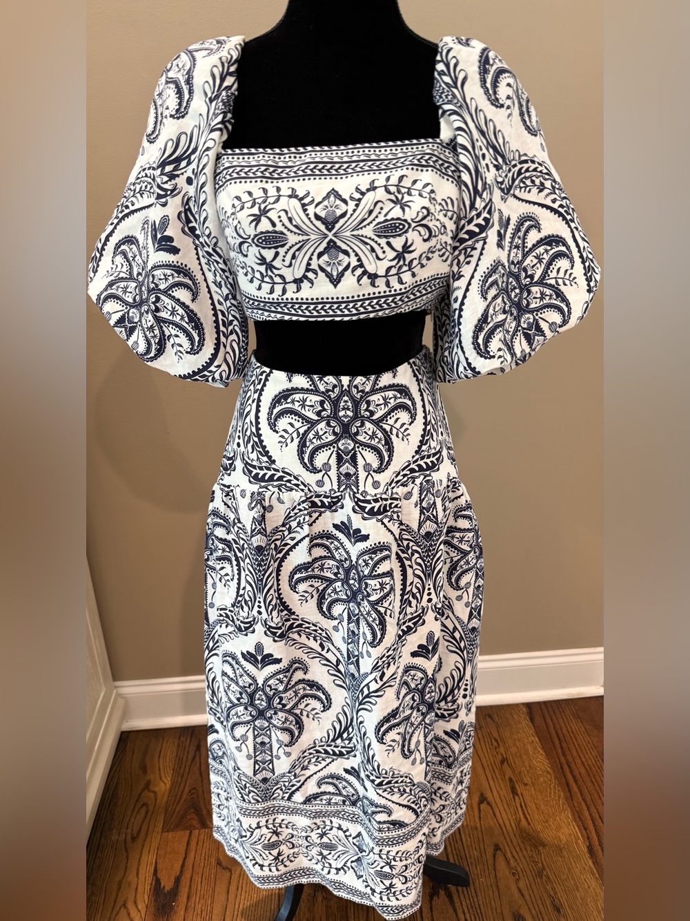 Women’s FARM RIO linen tropical cameo printed top & midi skirt- Size XS/S - Picture 5 of 13